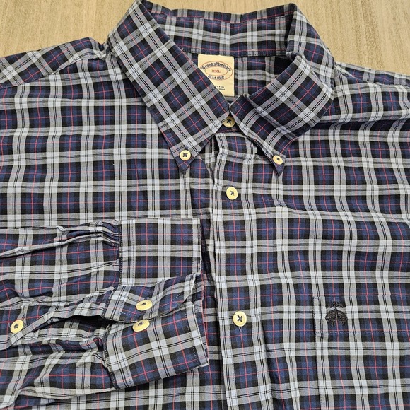 Brooks Brothers Button Down Longsleeve Dress Shirt BluePlaid Regular Fit Men XXL - Picture 1 of 8